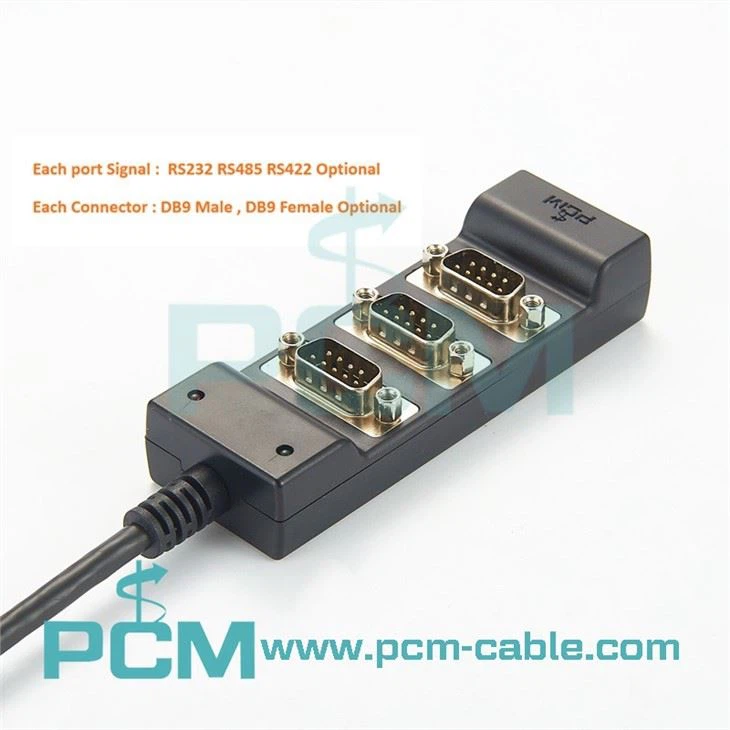 USB RS232 Adapter 3 Port with USB Extension