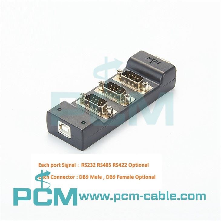 USB To DB9 RS232 Hub 4 Port