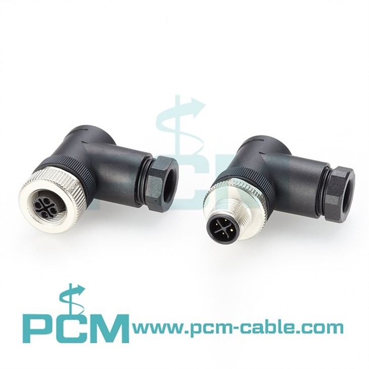 Right Angle M12 S Coded Field Attachable Connector