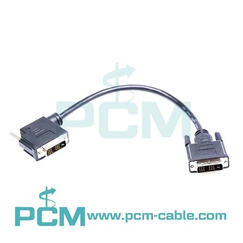 مونتاژ کابل نر 18 پین DVI زاویه راست با پیچ