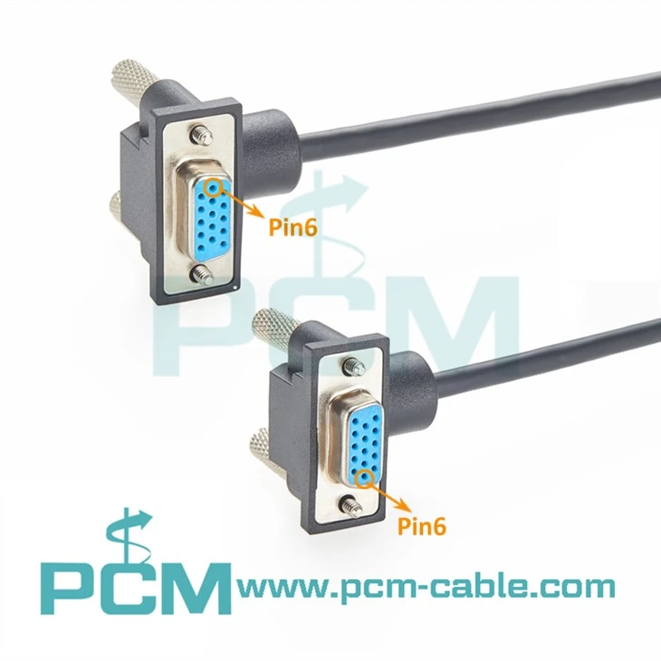 مونتاژ کابل VGA DB15 با زاویه راست