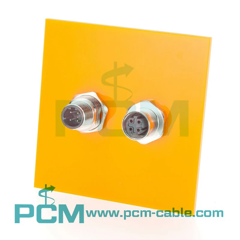 M12 Ethernet receptacle bulkhead connector M12 Ethernet receptacle bulkhead connector