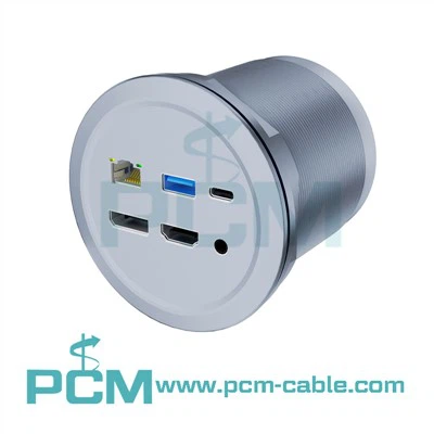 دستبند رومیزی چند رسانه ای میز رومیزی آلومینیومی با USB{0}}C DP RJ45 و صدا